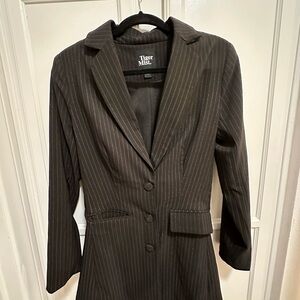 Tiger Mist Black Blazer Dress with Tailored Fit and Notched Lapels